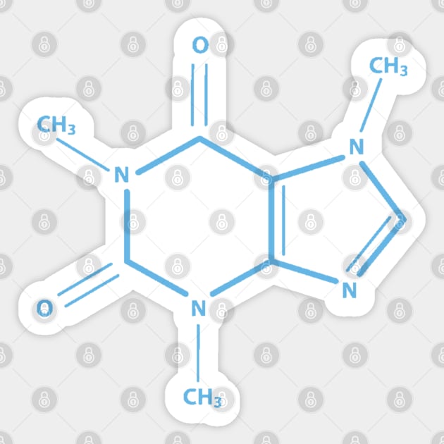 Caffeine Molecule - Minimal Design Sticker by McWolf